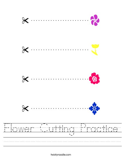 Flower Cutting Practice Worksheet