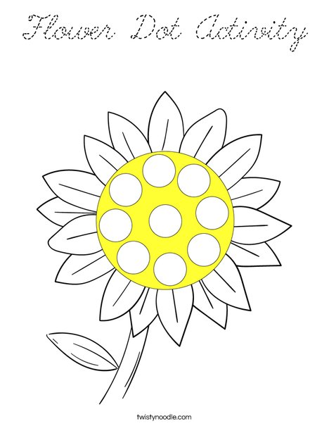 Flower Dot Activity Coloring Page