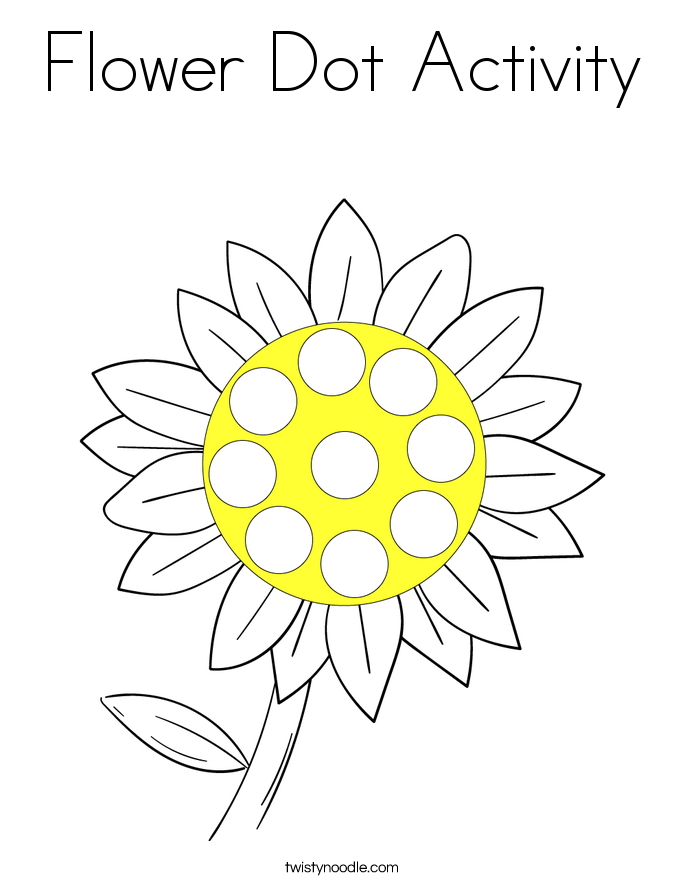 Flower Dot Activity Coloring Page Twisty Noodle