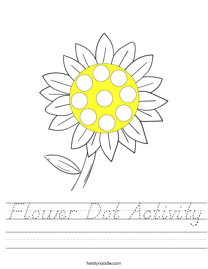 Flower Dot Activity Worksheet