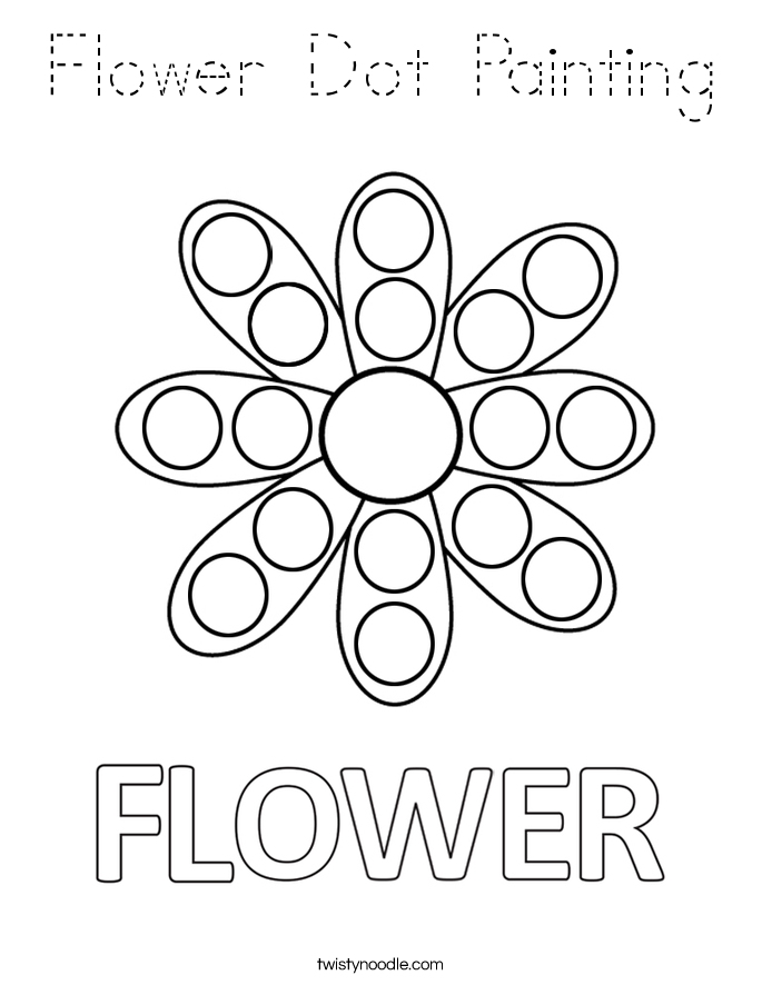 Flower Dot Painting Coloring Page