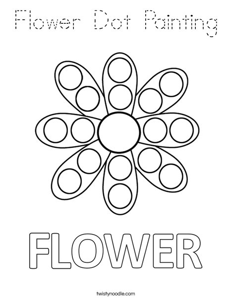 Flower Dot Painting Coloring Page