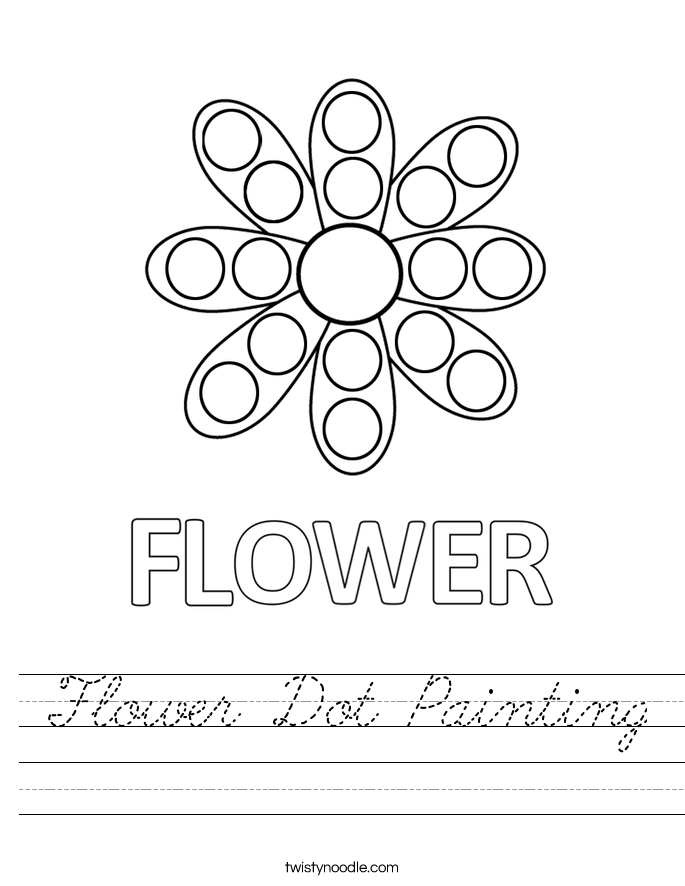 Flower Dot Painting Worksheet
