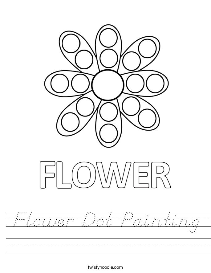 Flower Dot Painting Worksheet