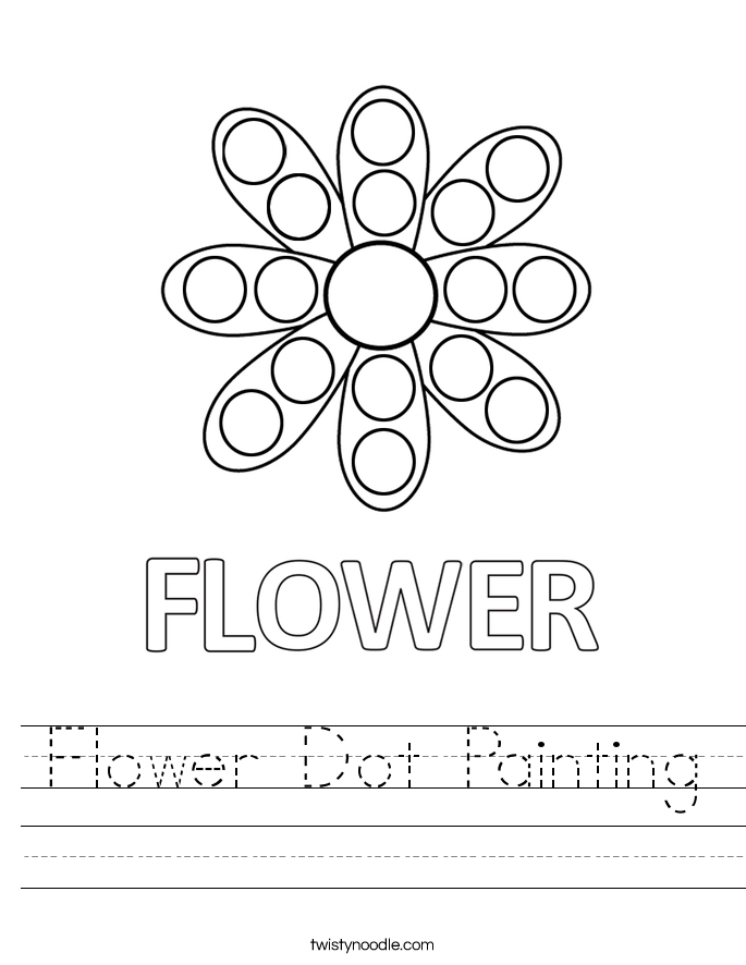 flower dot painting worksheet twisty noodle