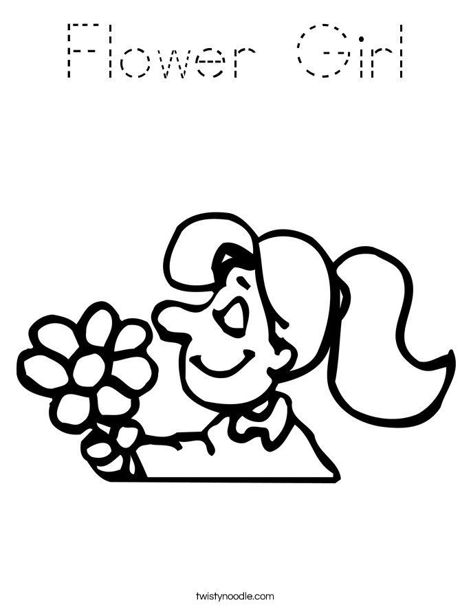 Flower Girl Coloring Page