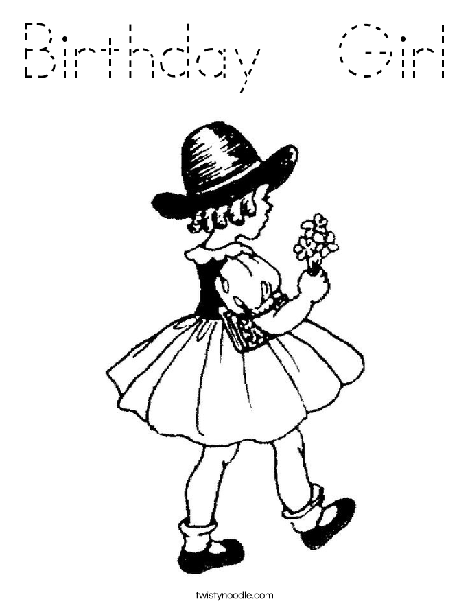 Birthday  Girl Coloring Page