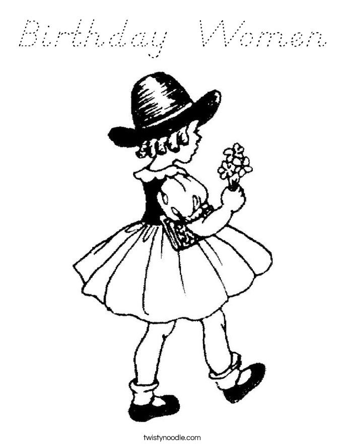 Birthday  Women Coloring Page