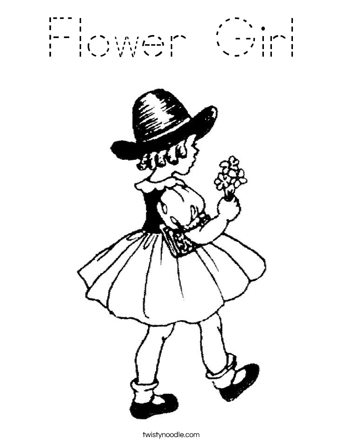 Flower Girl Coloring Page