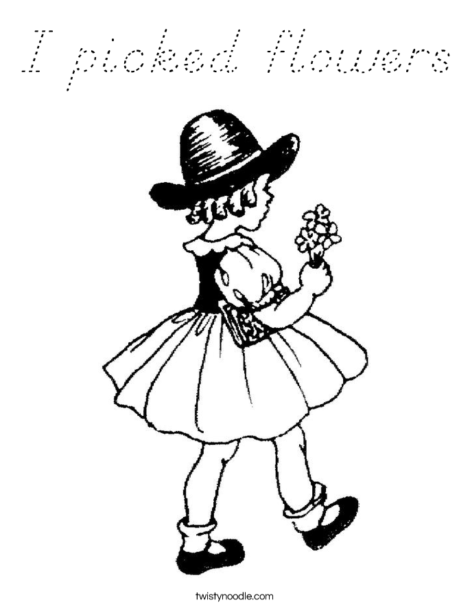 I picked flowers Coloring Page