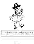 I picked flowers Worksheet