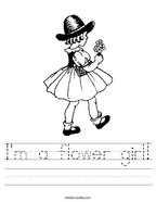 I'm a flower girl Handwriting Sheet