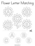 Flower Letter Matching Coloring Page
