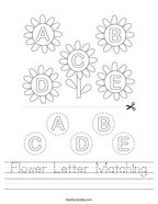 Flower Letter Matching Handwriting Sheet
