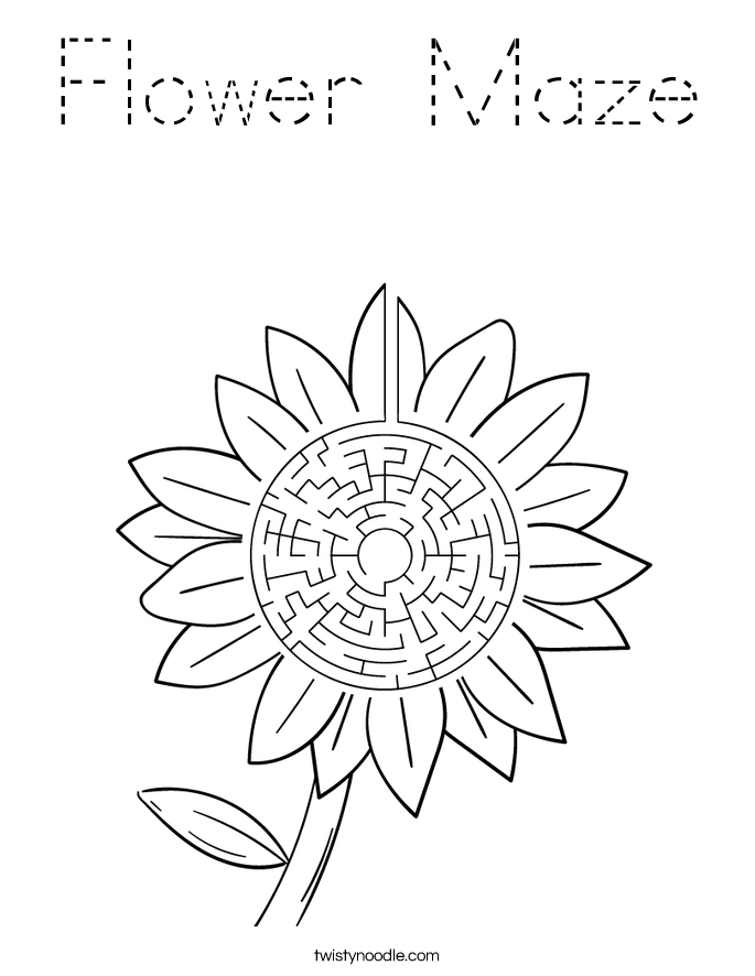 Flower Maze Coloring Page
