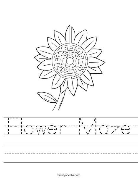 Flower Maze Worksheet
