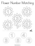 Flower Number Matching Coloring Page