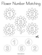Flower Number Matching Coloring Page