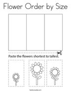 Flower Order by Size Coloring Page
