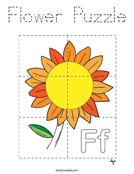 Flower Puzzle Coloring Page