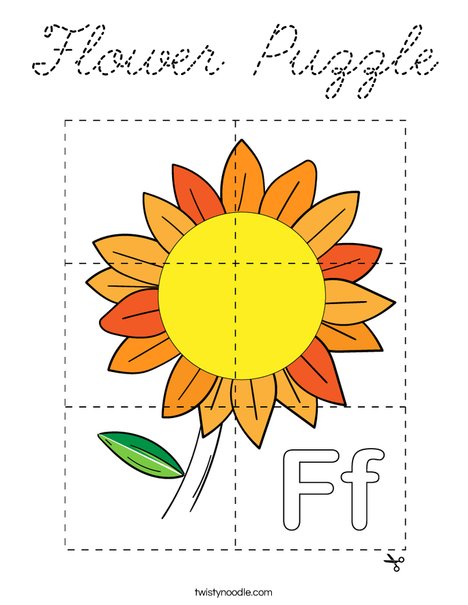 Flower Puzzle Coloring Page