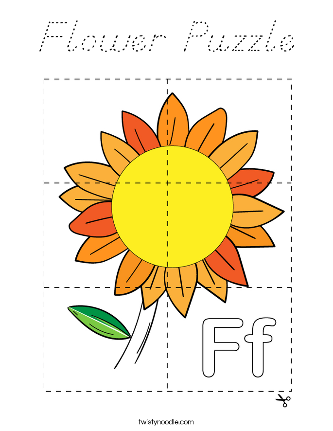 Flower Puzzle Coloring Page