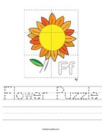 Flower Puzzle Handwriting Sheet
