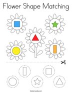 Flower Shape Matching Coloring Page