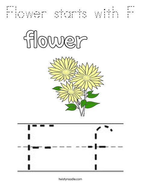 Flower starts with F Coloring Page