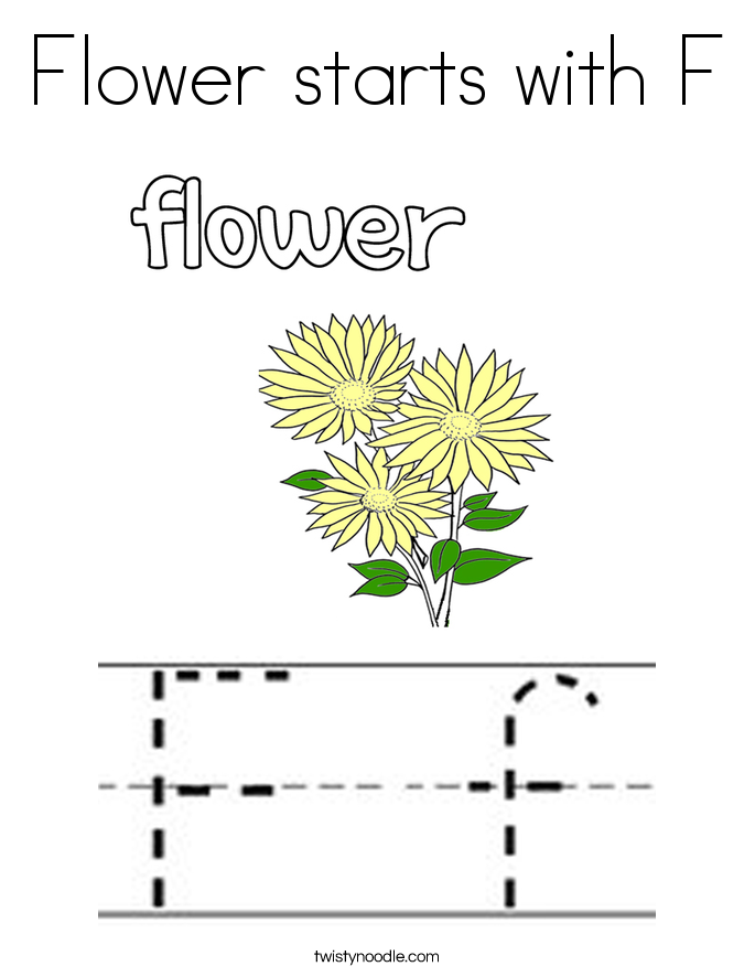 Flower starts with F Coloring Page