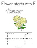 Flower starts with F Coloring Page