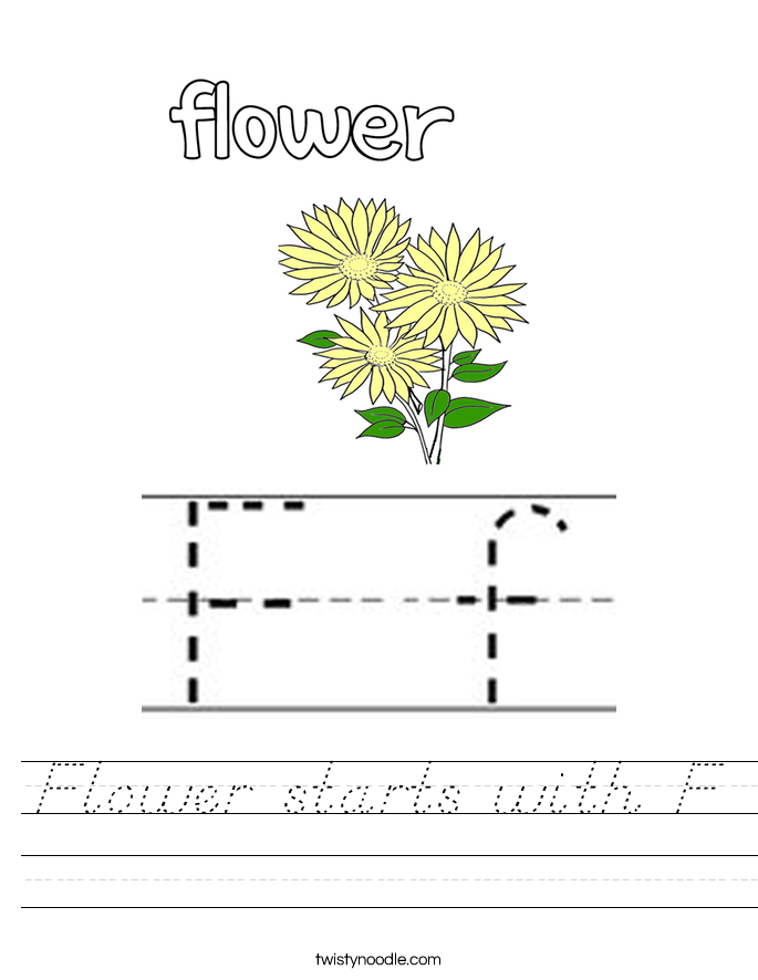 Flower starts with F Worksheet