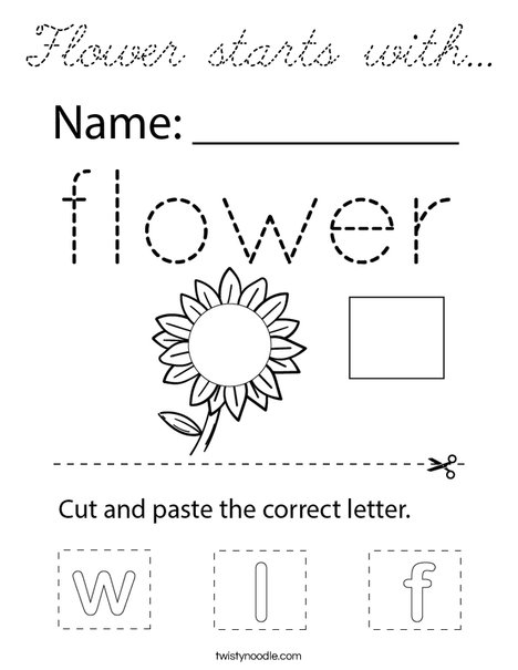 Flower starts with... Coloring Page