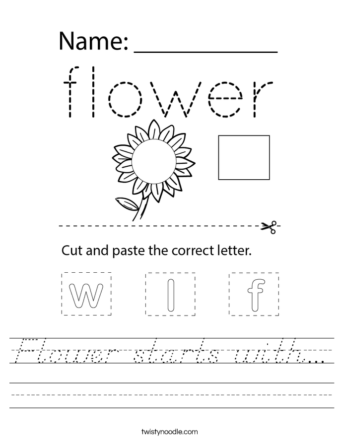 Flower starts with... Worksheet