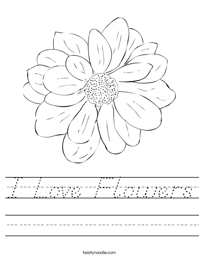 I Love Flowers Worksheet