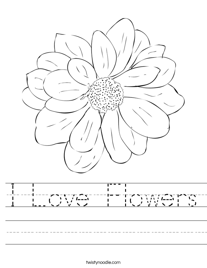 I Love Flowers Worksheet