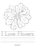 I Love Flowers Worksheet