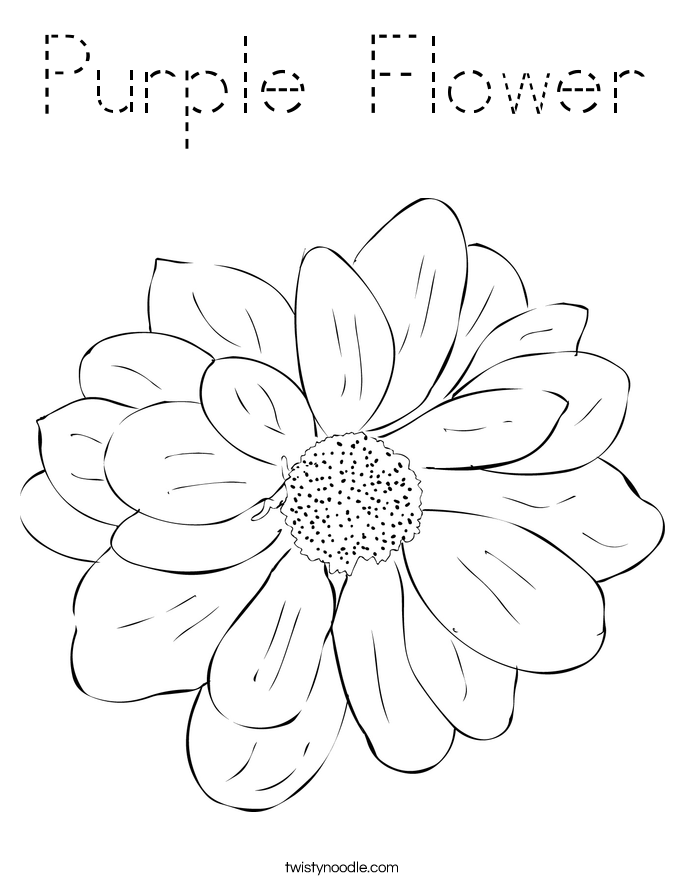 Purple Flower Coloring Page