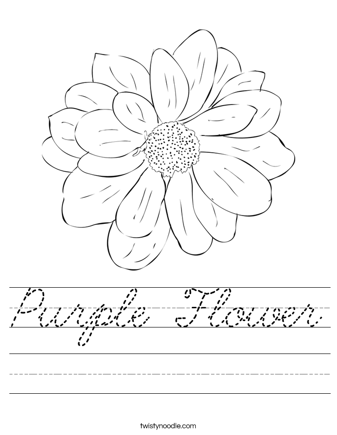 Purple Flower Worksheet