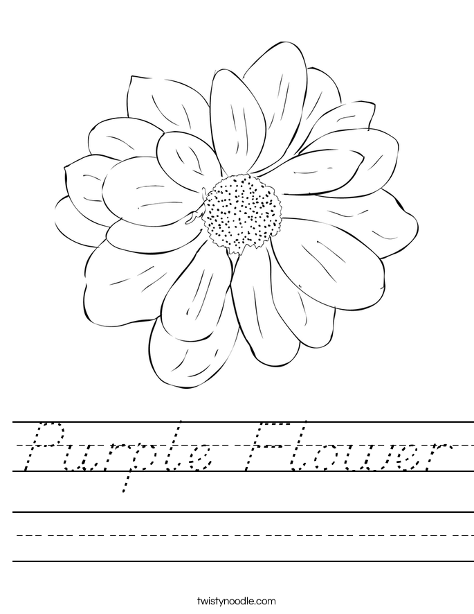 Purple Flower Worksheet