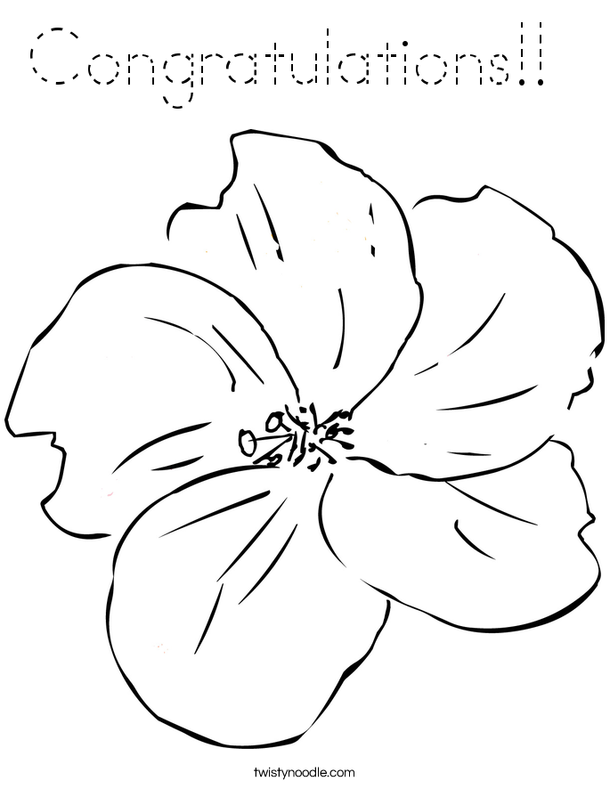 Congratulations!!  Coloring Page
