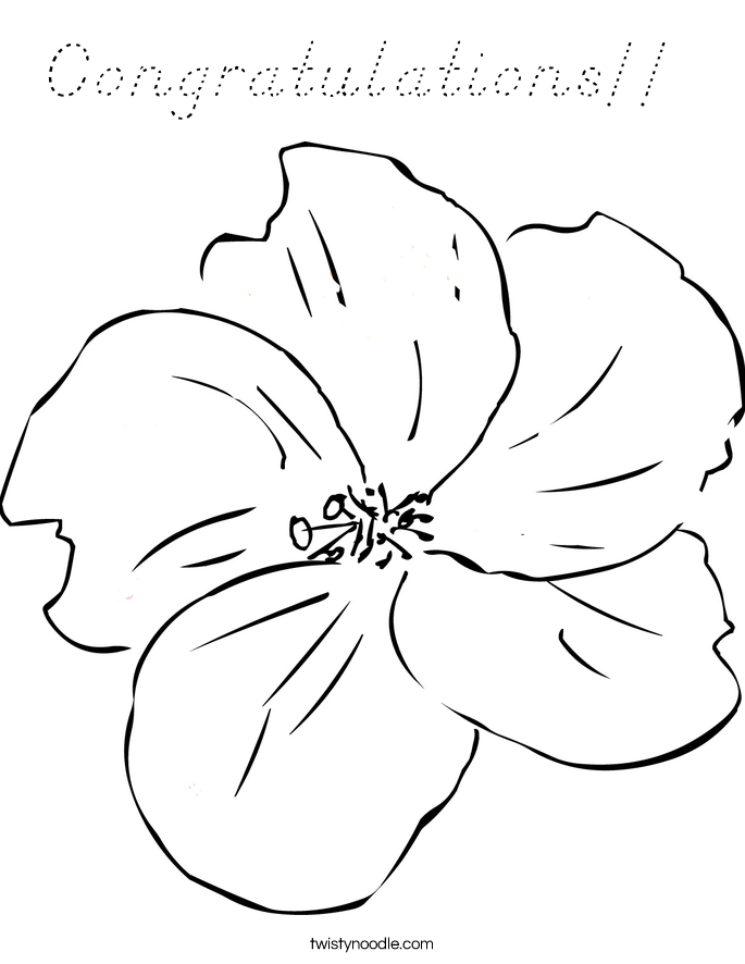 Congratulations!!  Coloring Page