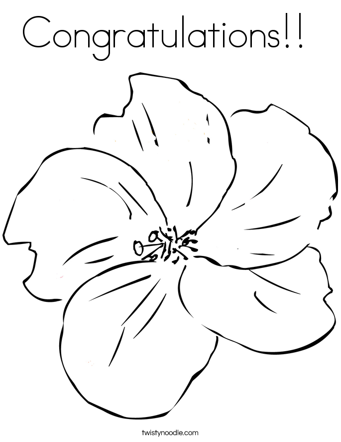 Congratulations!!  Coloring Page