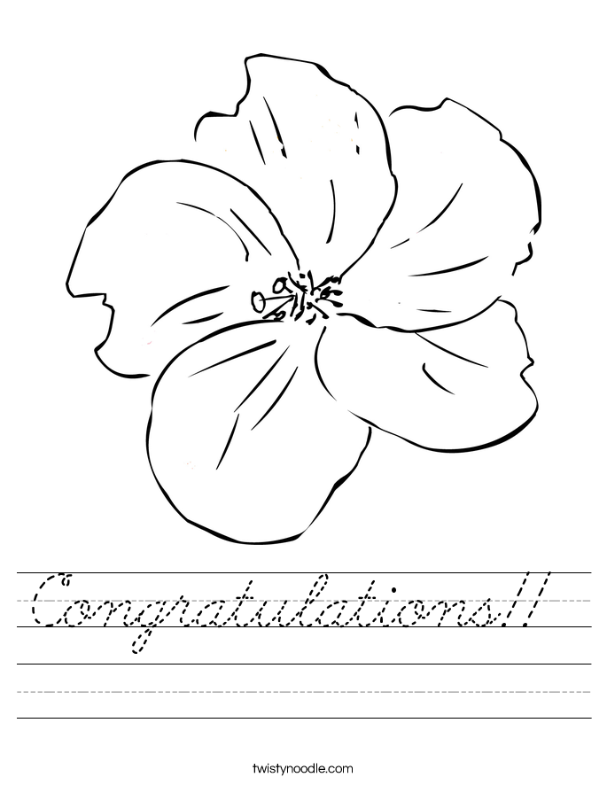 Congratulations!!  Worksheet