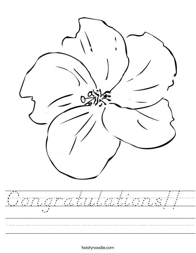 Congratulations!!  Worksheet