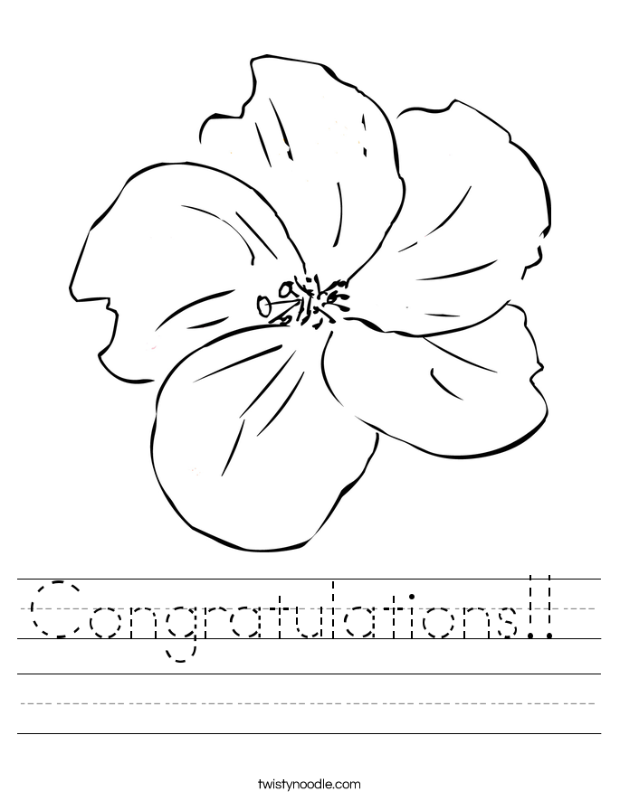 Congratulations!!  Worksheet