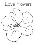 I Love Flowers Coloring Page