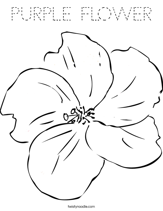 PURPLE FLOWER Coloring Page