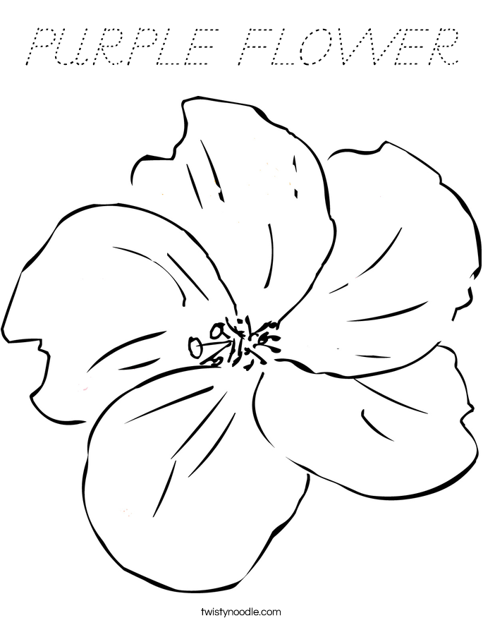 PURPLE FLOWER Coloring Page