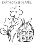 EARTH DAY IS IN APRIL Coloring Page